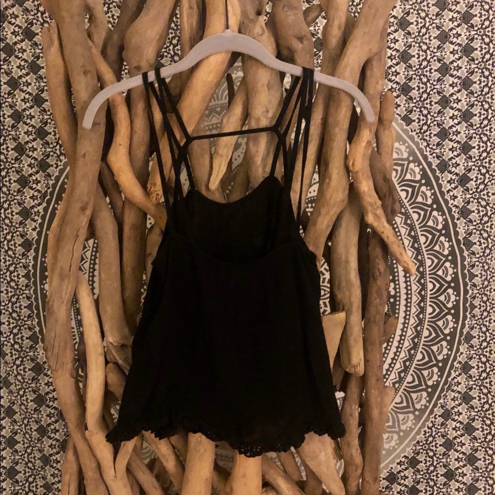Free people black babydoll tank top.